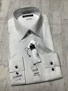 新品　39-84長袖Ｍサイズ レギュラーカラーカッターシャツ★ドレスシャツ ノンアイロン綿100%☆高級白シャツ