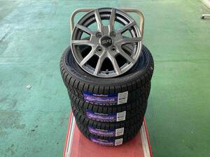 ☆新品アルミ冬タイヤ4本セット☆Ｖスポーク メタリックグレー ☆ 13 × 4.00B +43 ☆22年製 GOODYEAR アイスナビ8 155/65R13 送込48,000円