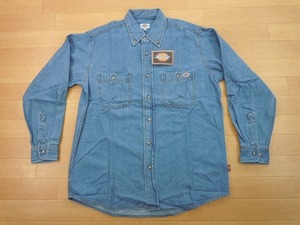 g146★新品★サイズ L★DICKIES ディッキーズ FB460U デニムシャツ★ワークシャツ ボンマックス★カラー7 ブルー★即決★ 