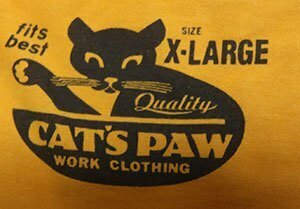 ST58キャッツポーCATS PAW古着ポケットTシャツXLビッグサイズTシャツ/ゴールド系Tシャツ無地Tシャツ/オールド＆レトロスタイル