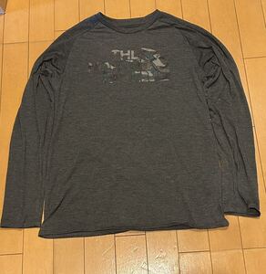 TNF THE NORTH FACE ザ・ノースフェイス　 NT81588 長袖　カモT L/S CAMO TEE M 着丈64 身幅46 裄丈76 チャコールグレー　 迷彩