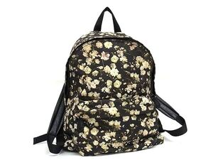 1円 ■美品■ GIVENCHY ジバンシィ ナイロン×レザー フラワー 花柄 リュックサック バックパック ブラック系×アイボリー系 EA2935