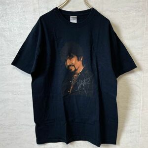 ミュージックＴシャツ　オーバーサイズＬ　黒ブラック　半袖Ｔシャツ　メンズ　古着