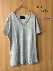 WJK 1 mile Vネック　Tシャツ　グレー