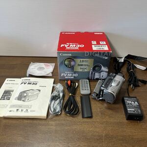 Canon キャノン デジタルビデオカメラ MiniDV FV M30 280X シルバー 箱説付き 保管品 現状品 キヤノン (2-3