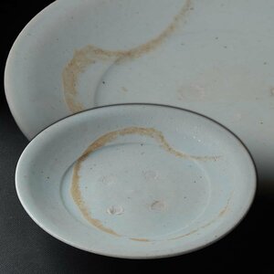 JK576 朝鮮古美術 李朝堅手小皿・李朝皿・堅手白磁皿 径14.5cm 重205g・白瓷小盤 朝鮮古陶