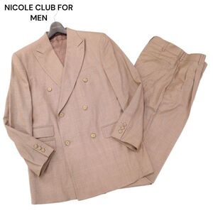 希少 80s~90s 美品★ NICOLE CLUB FOR MEN ニコルクラブ フォーメン 通年 ダブル セットアップ スーツ Sz.M　メンズ　I4T00762_3#O