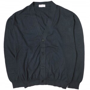 JOHN SMEDLEY ジョンスメドレー イギリス製 シーアイランドコットンVネックカーディガン M NAVY ニット ハイゲージ トップス g20262