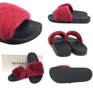 セール GIVENCHY ジバンシー ファー ラバー スライドサンダル SANDALE SLIDE BE08209806-653 38サイズ aq6820