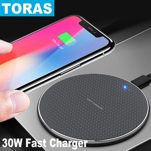 TORAS 30W IPHONE用ワイヤレス充電器11XSMAX X XR 8PLUS30W高速充電パッドULEFONEDOOGEESAMSUNG NOTE 9 NOTE 8 S10 PLUS