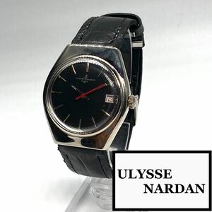 ★至高品! ★動作良好! ユリスナルダン ULYSSE NARDAN 1960s メンズ アンティーク ウォッチ 腕時計 手巻き レザー ビンテージ 即納