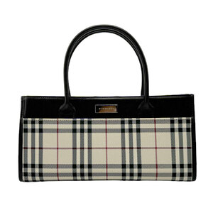 バーバリー BURBERRY ハンドバッグ ナイロンキャンバス/レザー ブラウン×ベージュ b0039