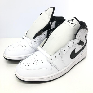 【中古】Nike Air Jordan 1 Mid White/Black　DQ8426-132　27.5cm　ナイキ　エアジョーダン[240066138806]