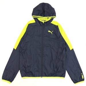 ●PUMA プーマ ロゴプリント フーデット ウインドブレーカー ジャケット S チャコールグレー ブルゾン パーカー フーディ ジャージ メンズ