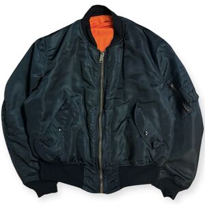 稀少色ブラックALPHA INDUSTRIES 90s USA製 ヴィンテージ MA-1 フライトジャケット リバーシブル Lサイズ