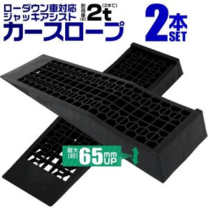 カースロープ 耐荷重2t 2本セット ローダウン車対応 ジャッキサポート アシスト 段差 スロープ 整備用 ジャッキ ラダー 新品 未使用