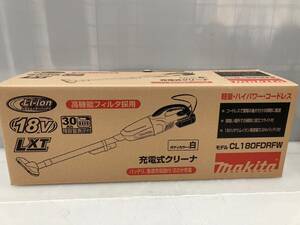 【未使用品】【0924】★makita(マキタ) 18v充電式クリーナ 白(3.0Ahバッテリーx1/充電器) CL180FDRFW　ITIMUL2MXW5S