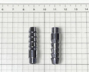 ★未使用 ホースニップル タケノコ 真鍮ニッケルメッキ ホース継手 M8P0.75 2個まとめて