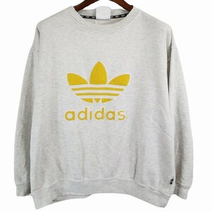 80-90年代 adidas アディダス ロゴ スウェット グレー (メンズ L) 中古 古着 O6048