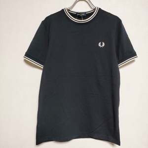 FRED PERRY コットン 胸刺繍 リブライン 半袖Ｔシャツ カットソー ネイビー フレッドペリー 4-0605S 230280