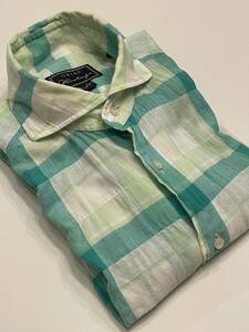 ORIAN Vintage チェックシャツ オリアン ヴィンテージ ホワイト グリーン コットン 春夏物 ビームス取り扱い 様々なジャケットに 送料込