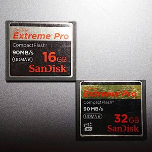 CFカード コンパクトフラッシュ サンディスク エクストリームプロ SanDisk Extreme Pro Compact Flash 16GB 32GB 初期化済み 2点おまとめ