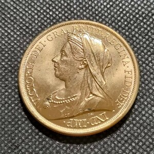 9721　イギリス古銭　ヴィクトリア　約38mm　鍍金金貨　海外コイン　アンティークコレクション
