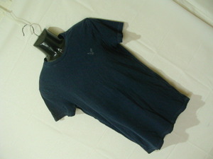 ssy7120 AMERICAN EAGLE OUTFITTERS 半袖 Tシャツ ダークネイビー ■ 無地 ■ ワンポイント刺繍 クルーネック XSサイズ