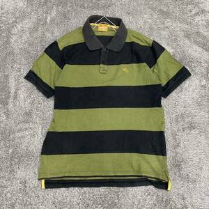 Abercrombie&Fitch アバクロ ポロシャツ 半袖シャツ グリーン 緑 メンズ トップス 最落なし （E21）
