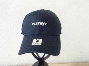 〒 PLAYBOY 〒メンズ・レディース　黒色帽子　プレイボーイ　サイズ５７cm～５９cm　キャップ　帽子　コットン帽