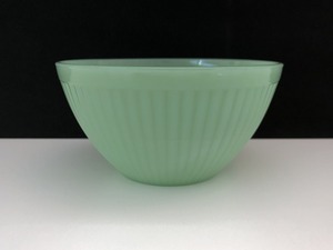 レア ファイヤーキング ジェダイ リブドボウル GLASS刻印 Fire-king jadeite ヴィンテージ USA 1940s 1950s [fkj-230]カフェオレボウル