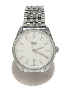 ORIS◆自動巻腕時計/アーティックス デイト/アナログ/ステンレス/WHT/SLV/SS/20230611日//