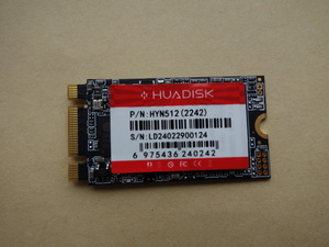 HUADISK HYN512 m.2 2242 SATA SSD 512GB 3D TLC NAND 使用時間/8時間 総書込量/86GB ほぼ新品