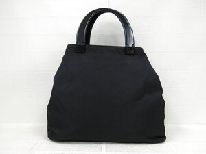 ◆超美品◆PRADA プラダ◆ナイロン◆ハンド トート バッグ◆ブラック シルバー金具◆イタリア製◆プラスチックハンドル◆腕掛け◆A8834