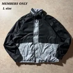 MEMBERS ONLYハリントンジャケットLブラック黒グレー配色グランパ古着