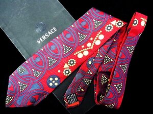 ♪今週の特売980円～♪2029♪状態並品【VERSACE】ヴェルサーチ【花 アート デザイン 柄】ネクタイ♪