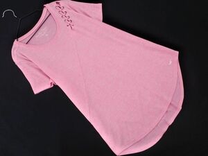 ネコポスOK Hollister ホリスター レースアップ ニット セーター sizeL/ピンク ■◆ ☆ eed0 レディース