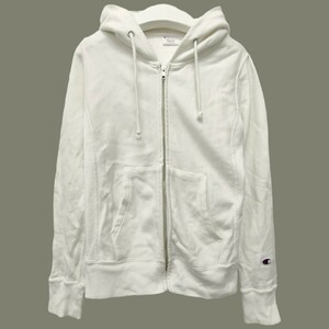 Champion / チャンピオン レディース フルジップパーカー スウェットパーカー アイボリー Mサイズ I-1648