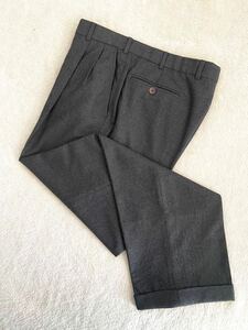 イタリア製 Brooks Brothers size34 ウールスラックス メンズ ダークグレー 秋冬 ブルックスブラザーズ