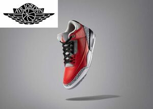 NIKE AIR JORDAN 3 RETRO SE GS FIRE RED-CEMENT GREY 23.5cm