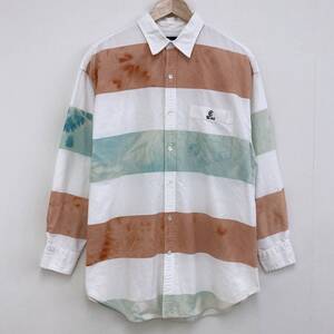 POLO 92 ムラ染め ボーダー 長袖シャツ 8サイズ RALPH LAUREN ポロラルフローレン タイダイ 1992 90s VINTAGE 93 POLO SPORT OLD 3050043