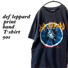 超激レアデフレパードプリントバンドTシャツ90s当時物アーカイブロックブラックM