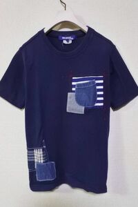 AD2011 JUNYA WATANABE MAN Tee size S ジュンヤワタナベマン パッチワーク デニム 切替 Tシャツ ネイビー