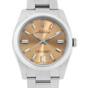 ロレックス オイスターパーペチュアル 116000 ホワイトグレープ ホワイトバー ランダム番 中古 メンズ 腕時計