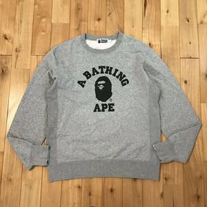 カレッジロゴ 長袖 スウェット Lサイズ a bathing ape BAPE college logo sweat shirt エイプ ベイプ アベイシングエイプ トレーナー w2