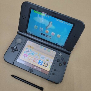 67。new Nintendo 3DS LL ニンテンドー 3DSLL 本体のみ タッチペン付き メタリックブラック 通電確認あり 