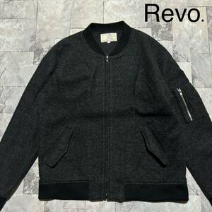 Revo. レヴォ ボンバージャケット MA1 ブルゾン ウール混 ジップアップ bomber jacket ミリタリー グレー サイズ2(M) 玉FS1294