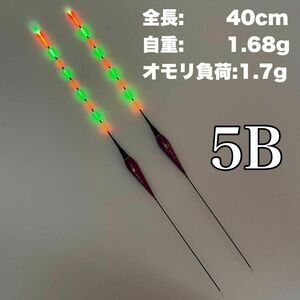 棒ウキ　5B　2本セット　9点発光　LED電気ウキ　 へらウキ　　グレ　メジナ　夜釣り 　へら浮き 　ヘラウキ 　チヌ　C042