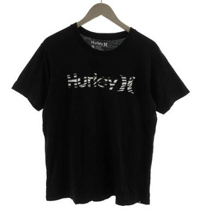 ハーレー Hurley Tシャツ 半袖 丸首 ロゴプリント ゼブラ柄 コットン ブラック 黒 ホワイト 白 M メンズ