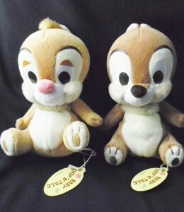 送料込 チップとデール ベビー ぬいぐるみ 2個/ディズニー リゾート BABY リス 紙タグ付 2体 2点